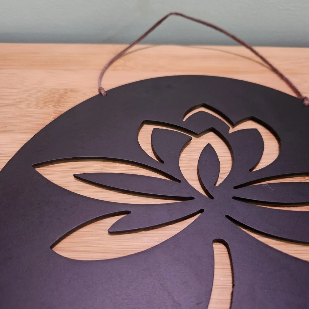 Black Lotus Wall Hanging Decor Metal - Picture 4 of 10